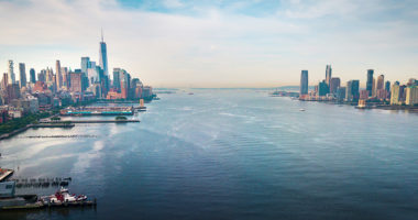 New York and New Jersey separated by the Hudson River